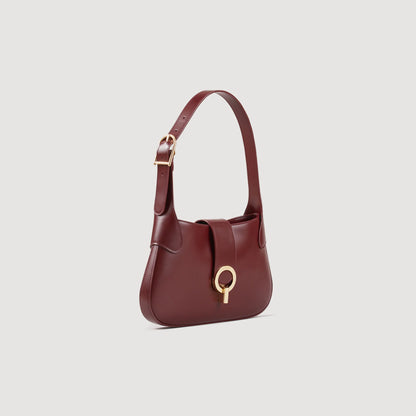 Baguette Bag In Certified Leather Bordeaux