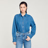 Denim Shirt Bodysuit Blue Jean