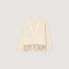 Fringed Knit Cardigan Ecru