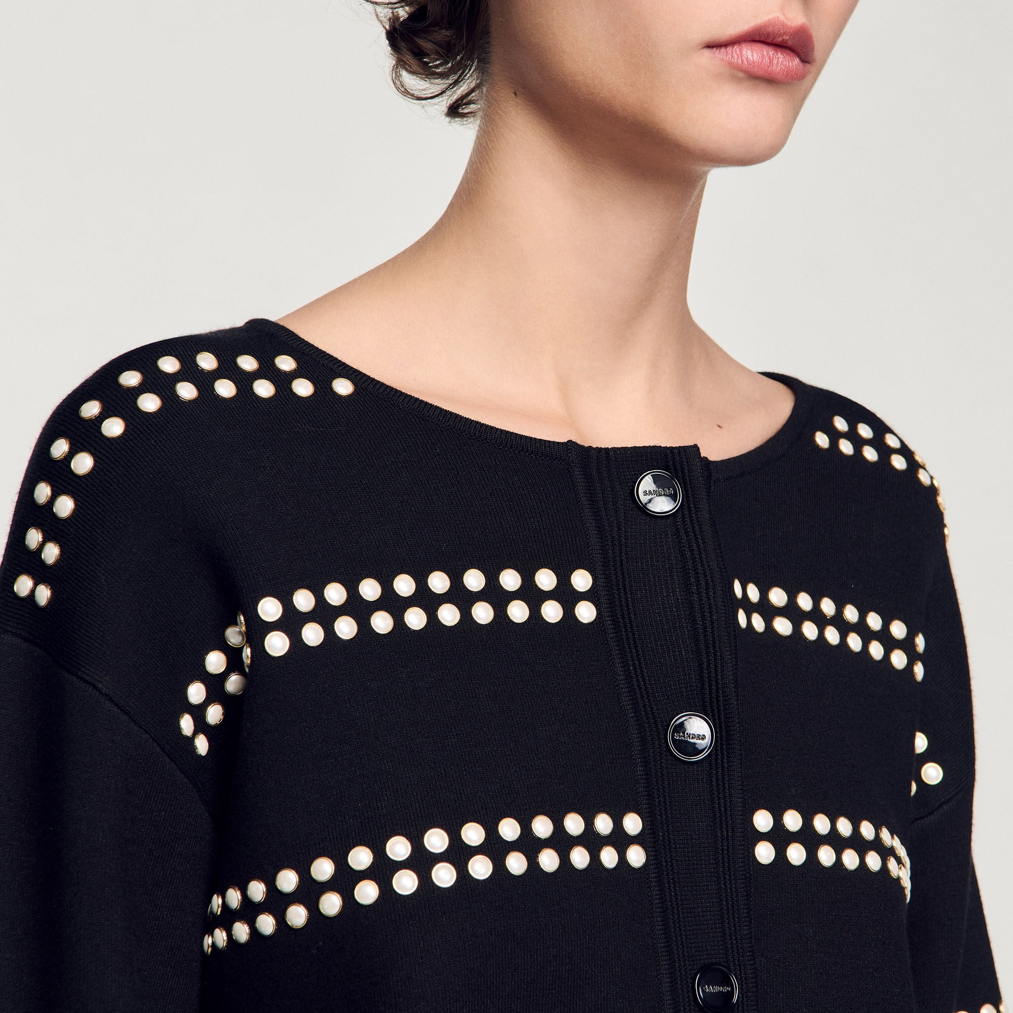 Studded Cardigan Black