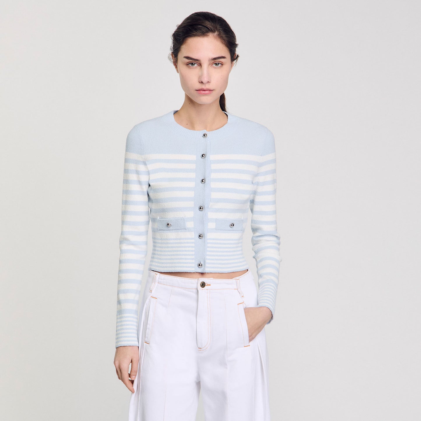 Sky Blue Striped cardigan