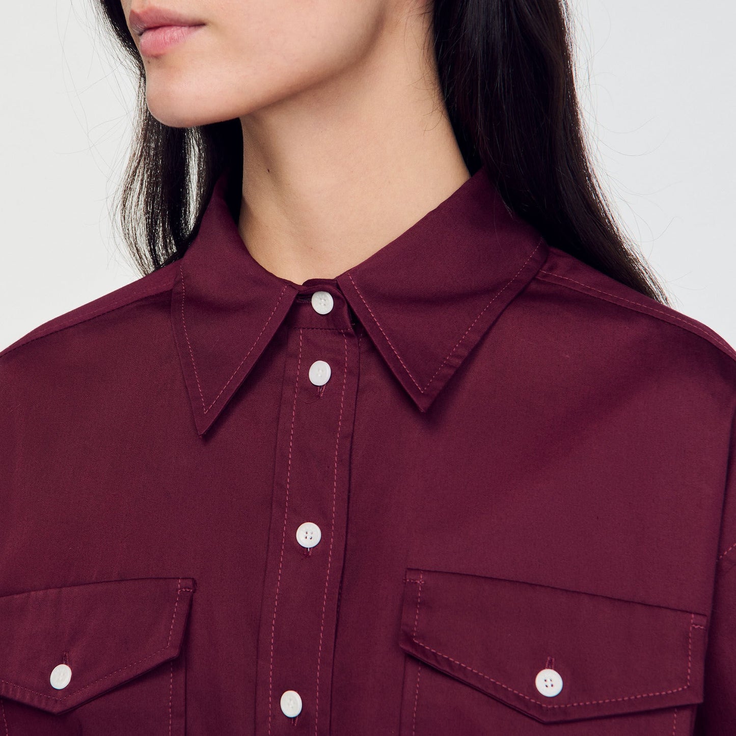 Cotton Shirt Bordeaux