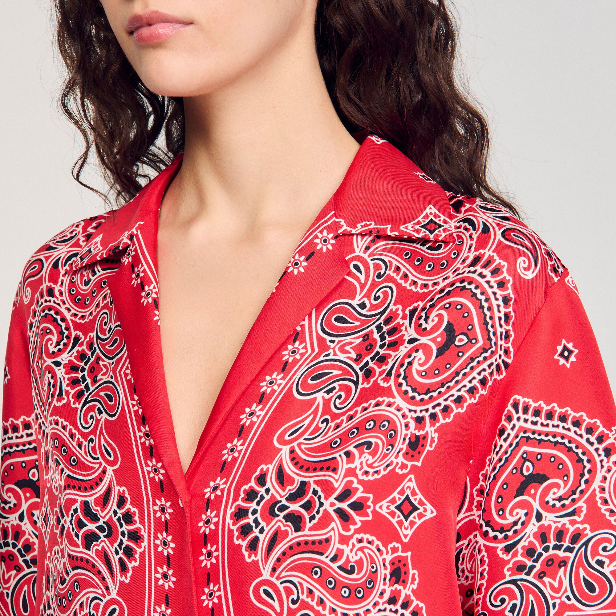 Red / White Bandana Print Shirt