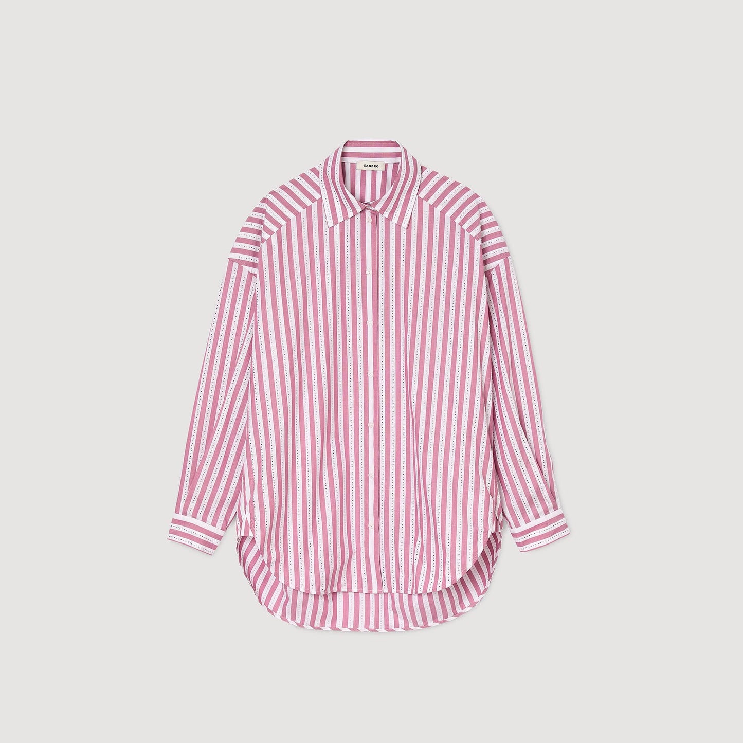 Striped Rhinestone Shirt Pink