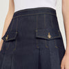 Pleated Denim Skirt Deep Blu