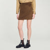 Double-Faced Short Wool Skirt Olive Green