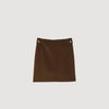 Double-Faced Short Wool Skirt Olive Green