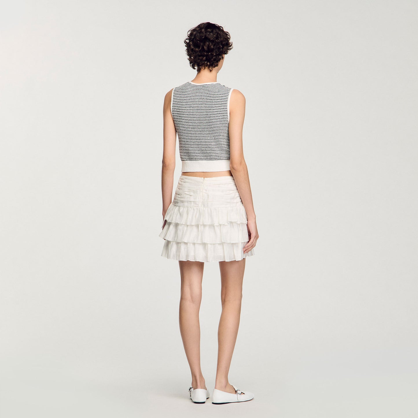 Short Ruffled Skirt White