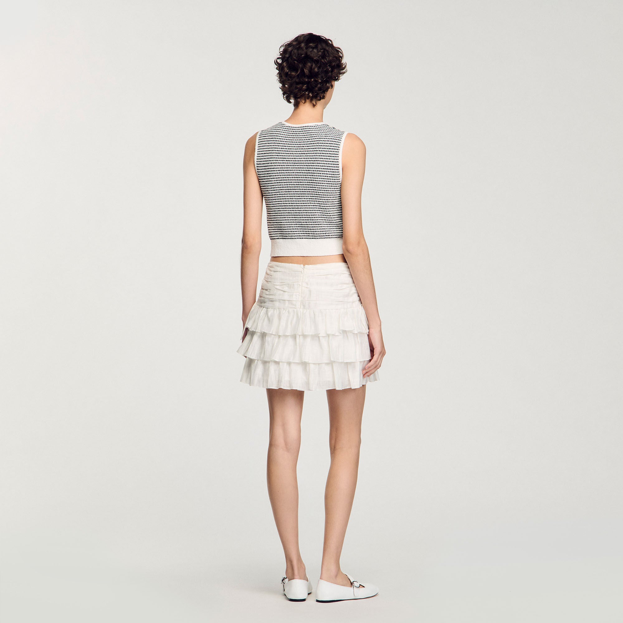 Short Ruffled Skirt White