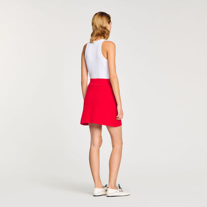 Short Knit Skirt Red