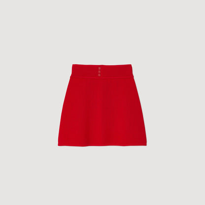 Short Knit Skirt Red