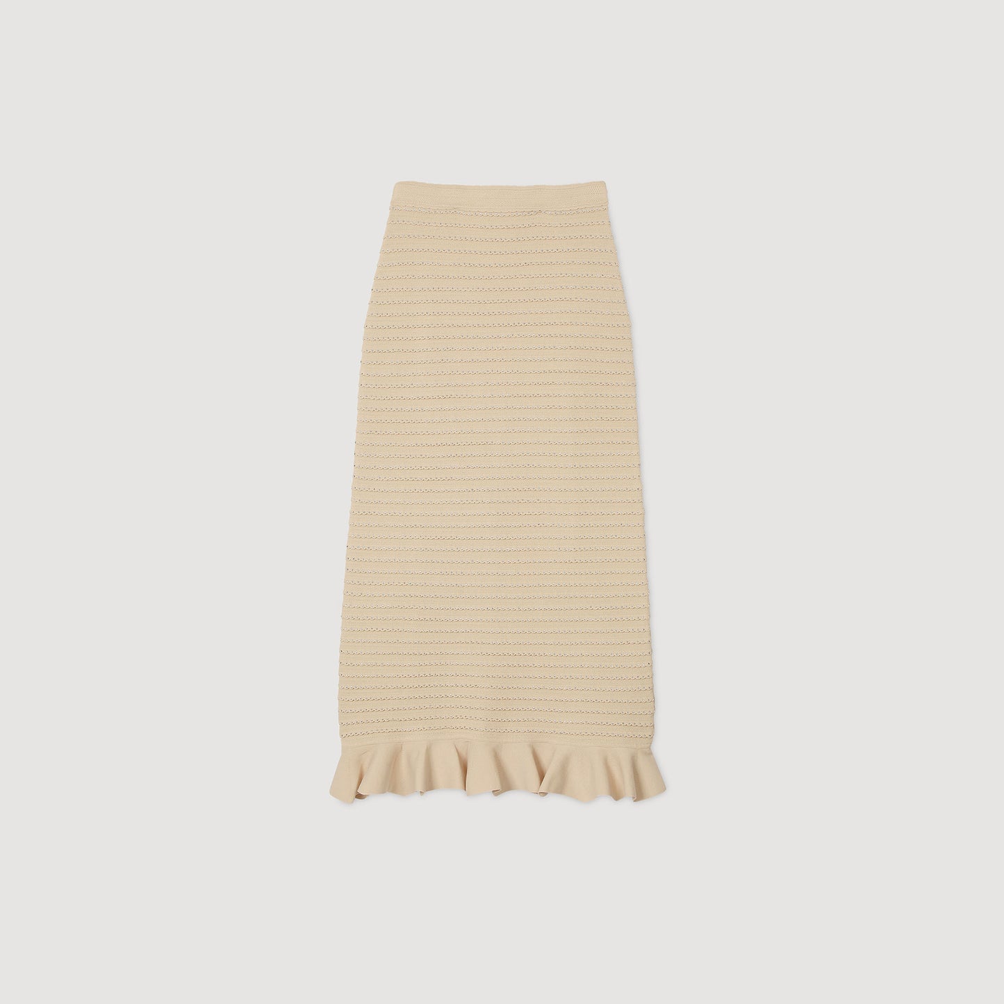 Decorative Knit  Skirt Beige