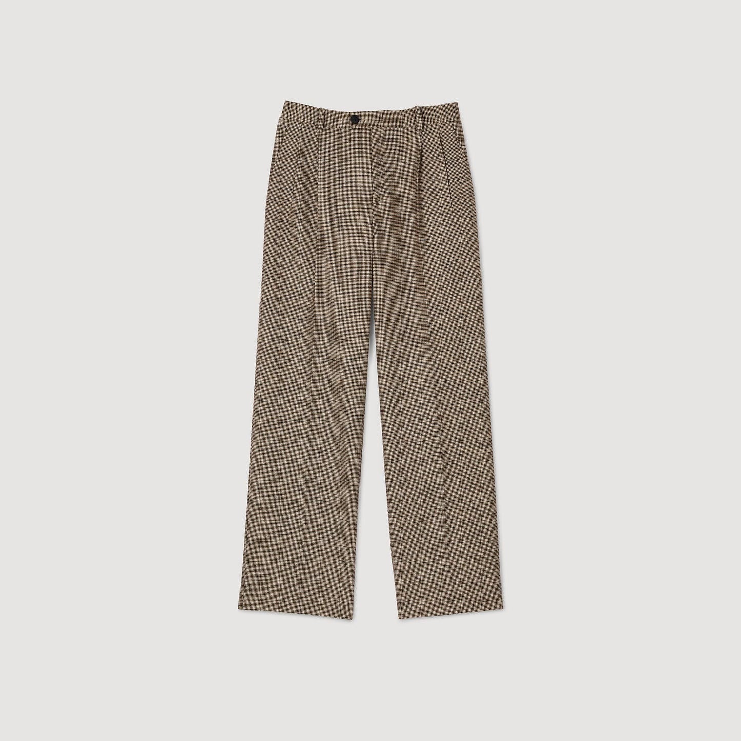 Micro Houndstooth Trousers Brown