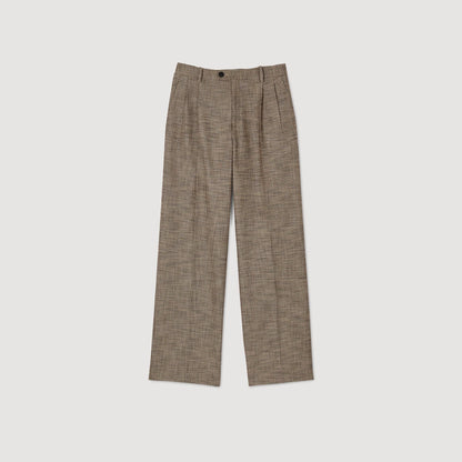 Micro Houndstooth Trousers Brown