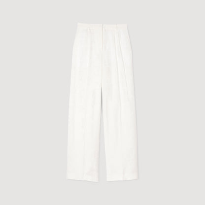 Jacquard Bow Trousers White