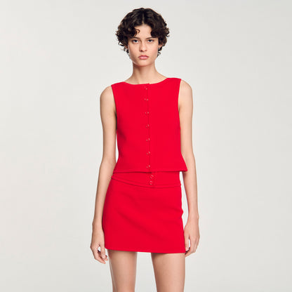 Sleeveless Jumper Red