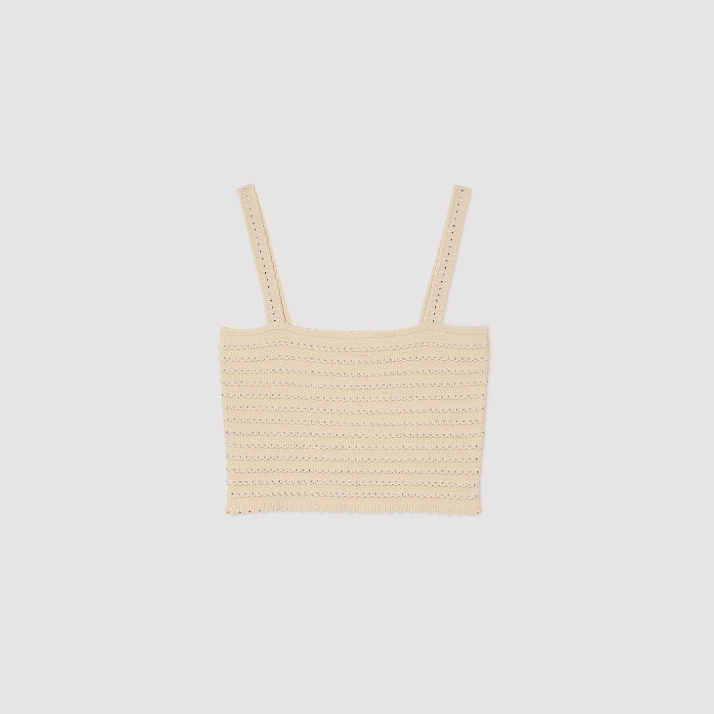 Crop Knit Top Beige