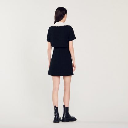 Short Tweed Dress Black