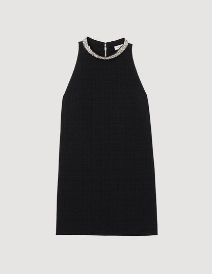 Dress With Jewellery Collar Black