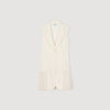 Short Pleated Suit Dress Ecru