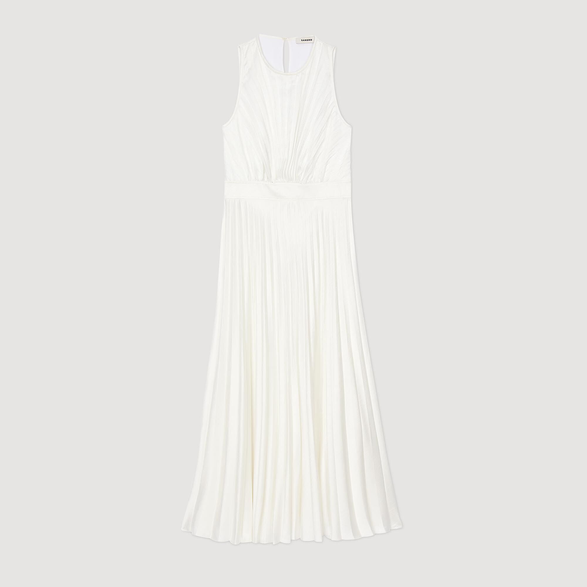 Pleated Maxi Dress Ecru