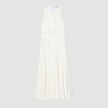 Pleated Maxi Dress Ecru