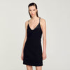 Short Dress With Rhinestone Straps Black