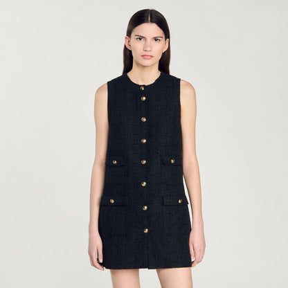 Short Tweed Dress Black