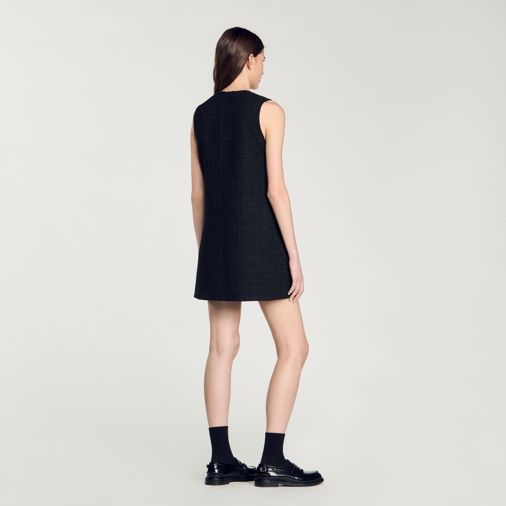 Short Tweed Dress Black