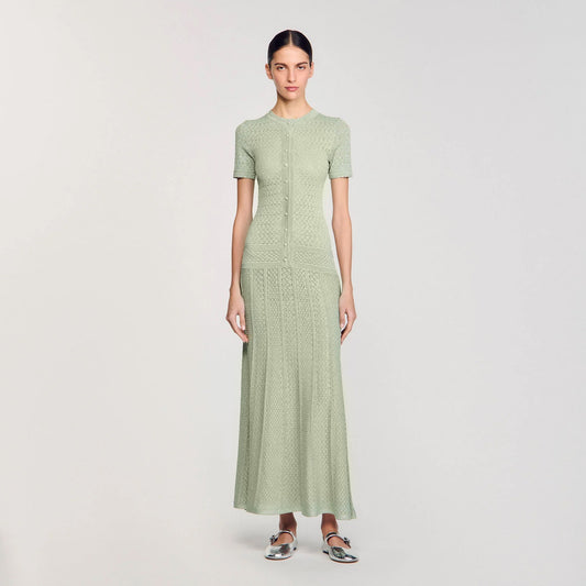 Vert Amande Knit Maxi Dress