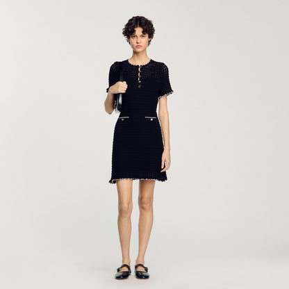 Short Knit Dress Black