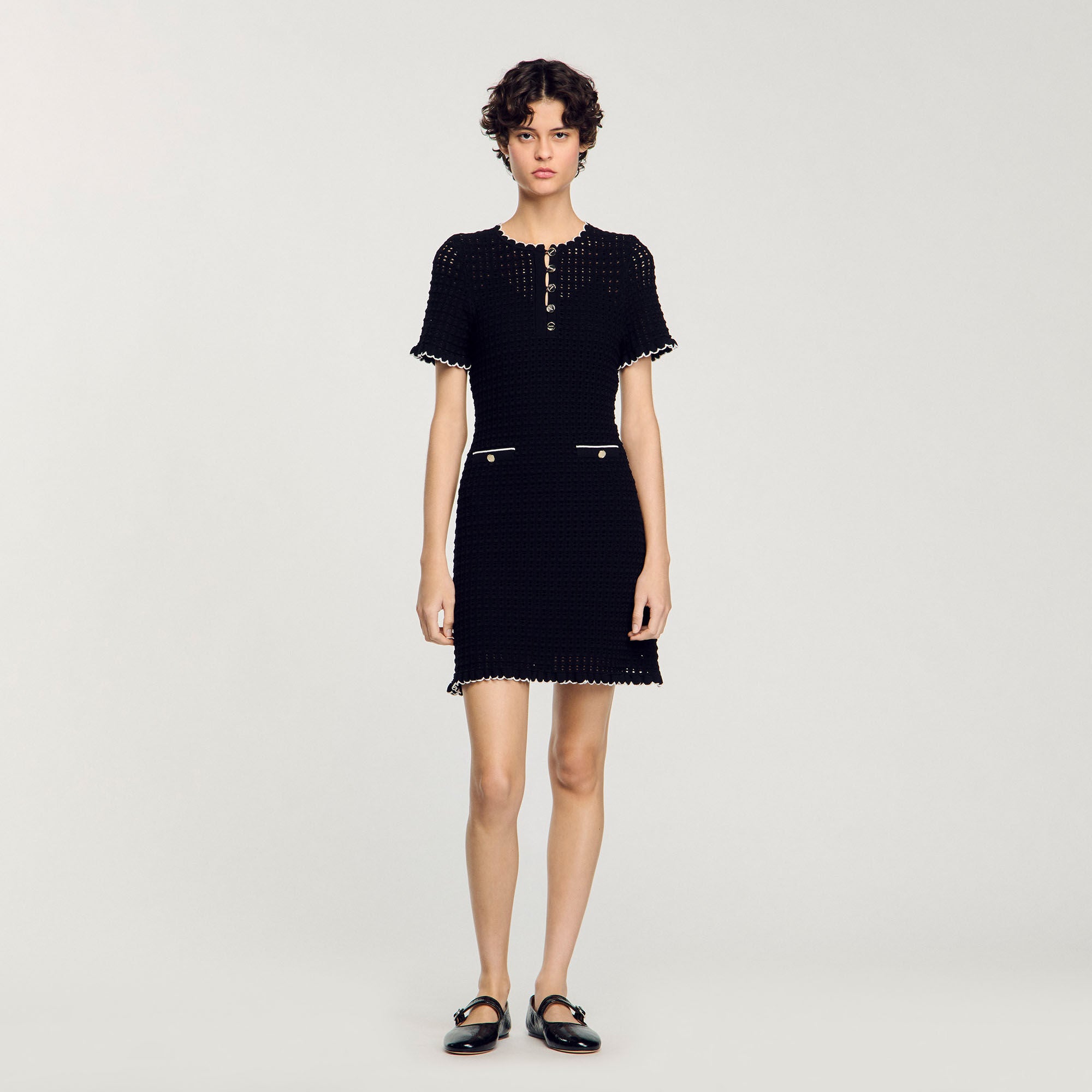 Short Knit Dress Black