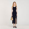 Fringed Knit Dress Black