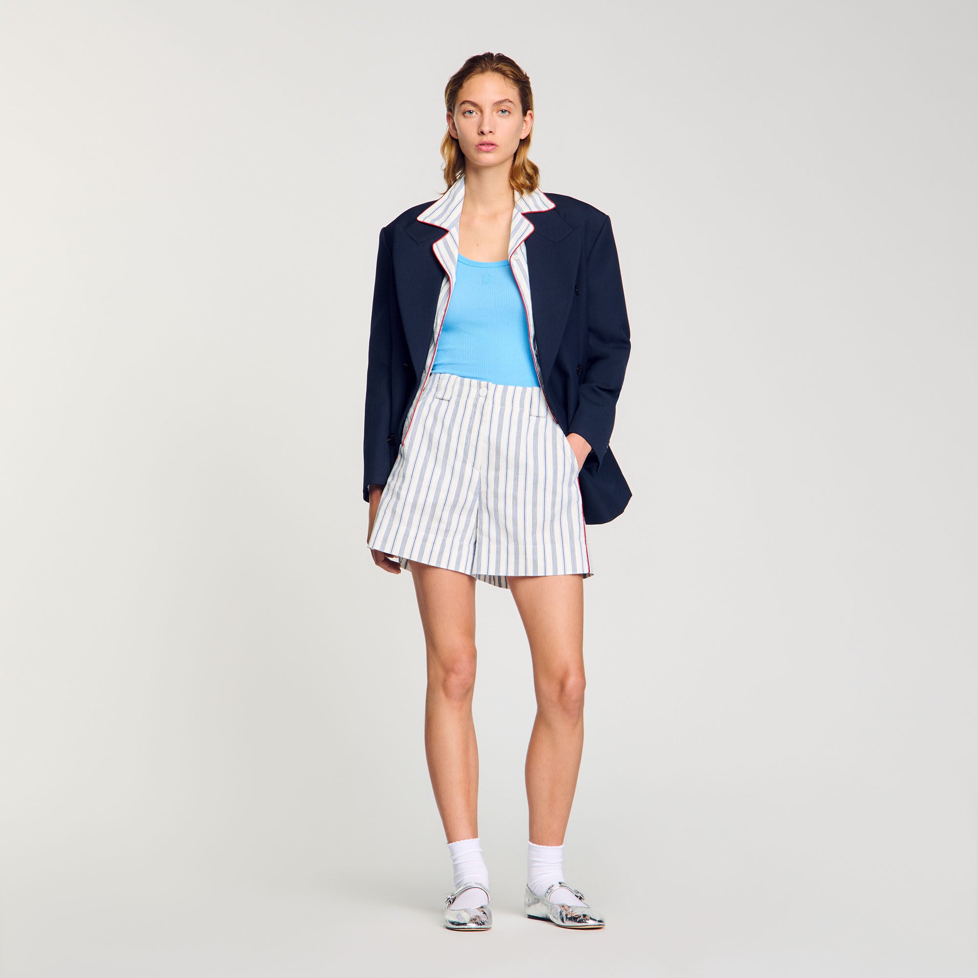 Striped Shorts Blue / Ecru