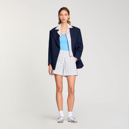 Striped Shorts Blue / Ecru