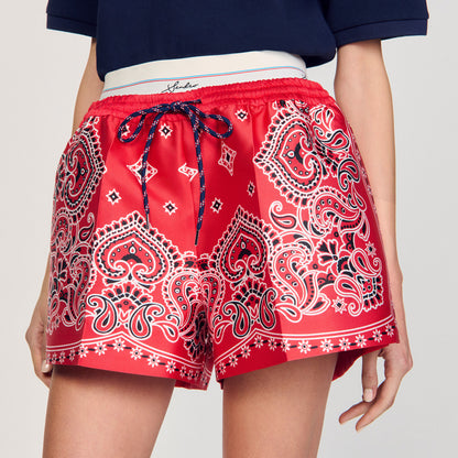 Red / White Bandana Print Shorts