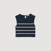 Sleeveless Striped T-Shirt Navy Blue