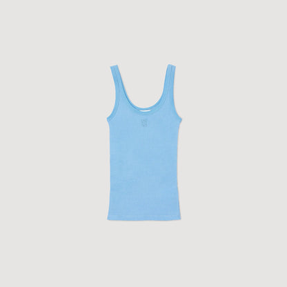 Ribbed Vest Top Blue