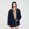 Oversized Suit Jacket Navy Blue