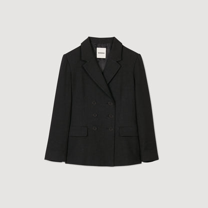 Double-Breasted Suit Jacket Black