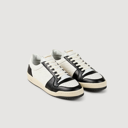 Low-Top Leather Trainers White And Black