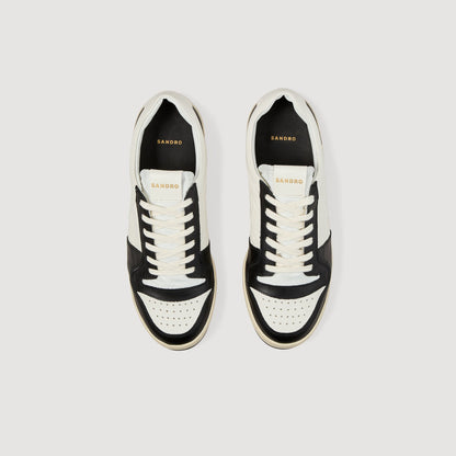 Low-Top Leather Trainers White And Black