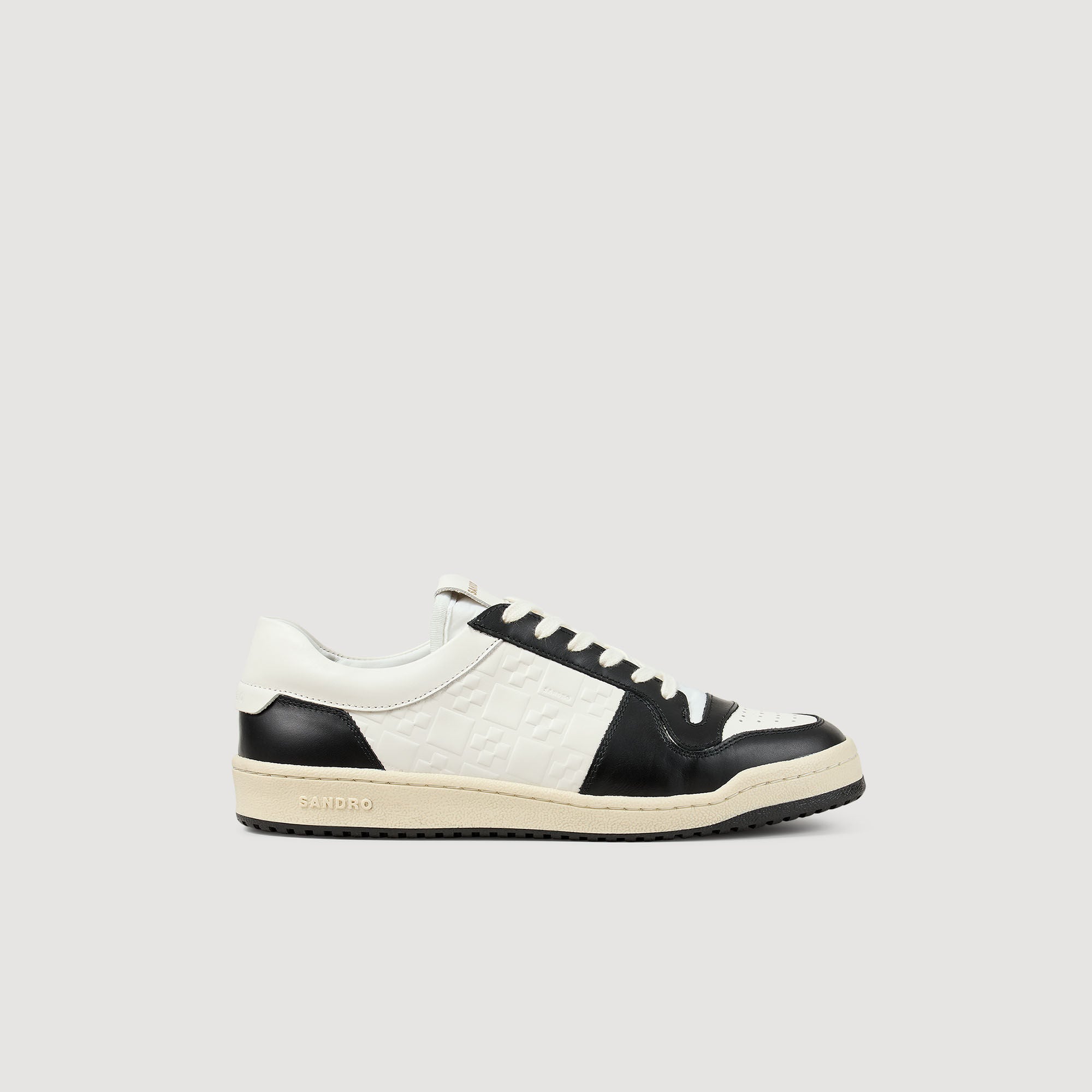 Low-Top Leather Trainers White And Black