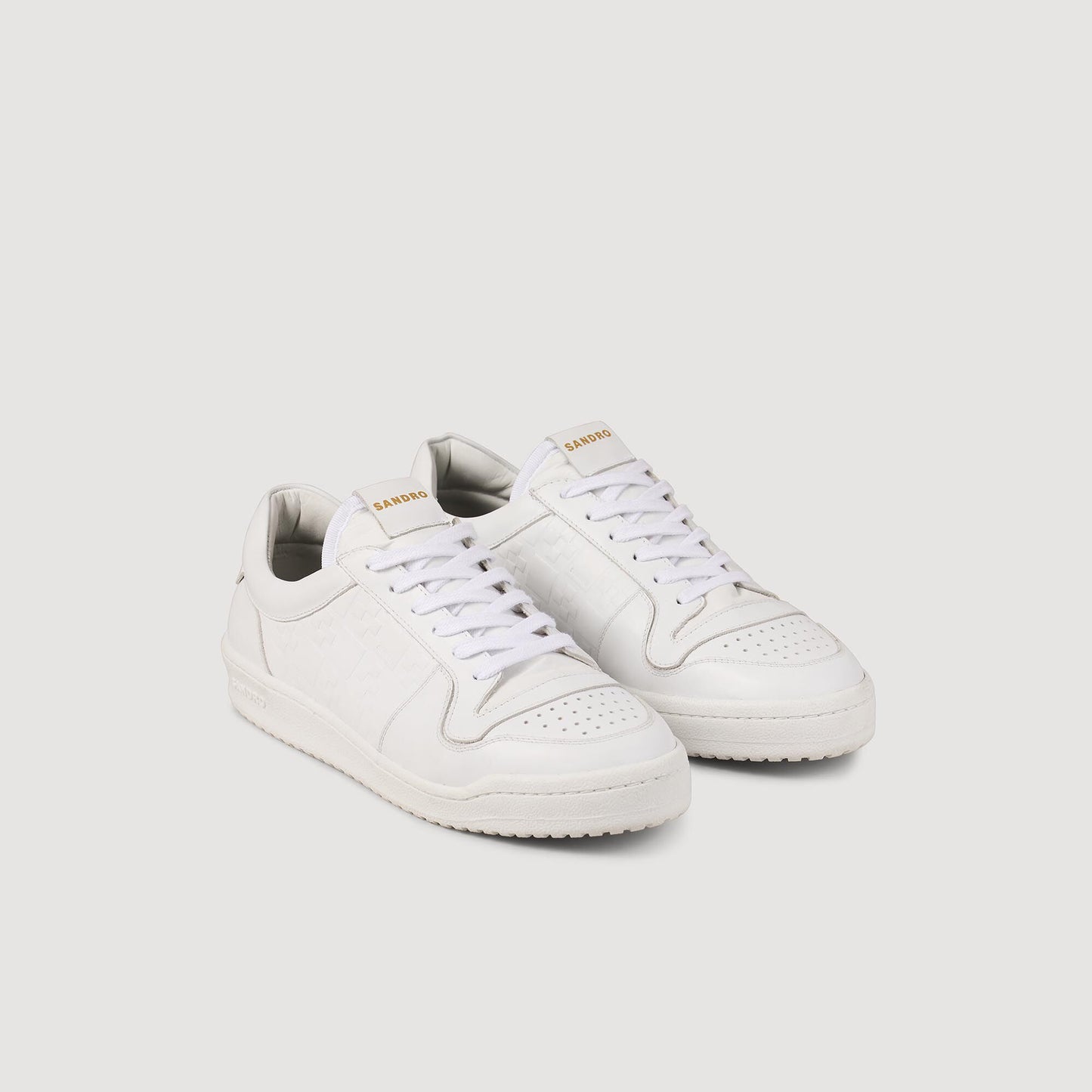 Low-Top Leather Trainers White