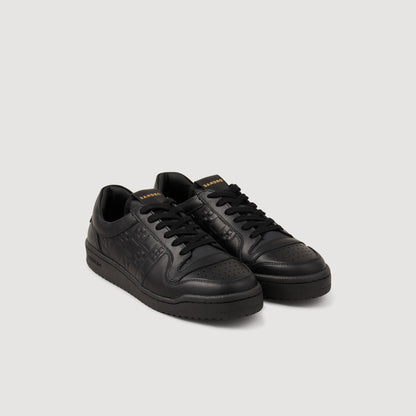 Low-top leather trainers Black