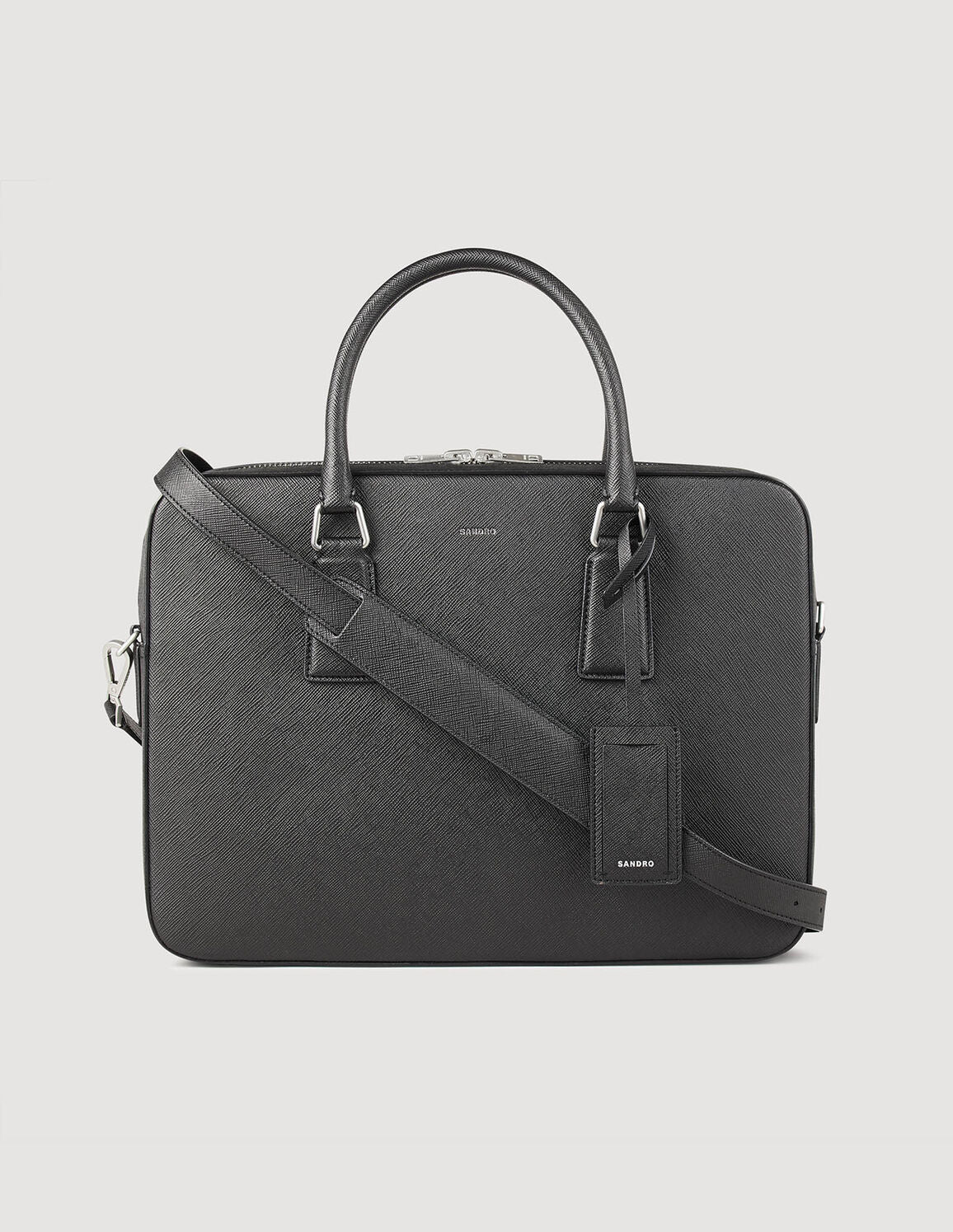 Briefcase In Certified Leather Black