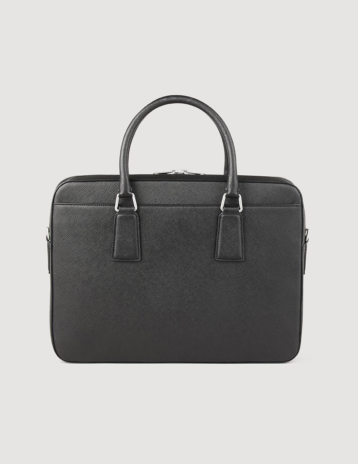 Briefcase In Certified Leather Black