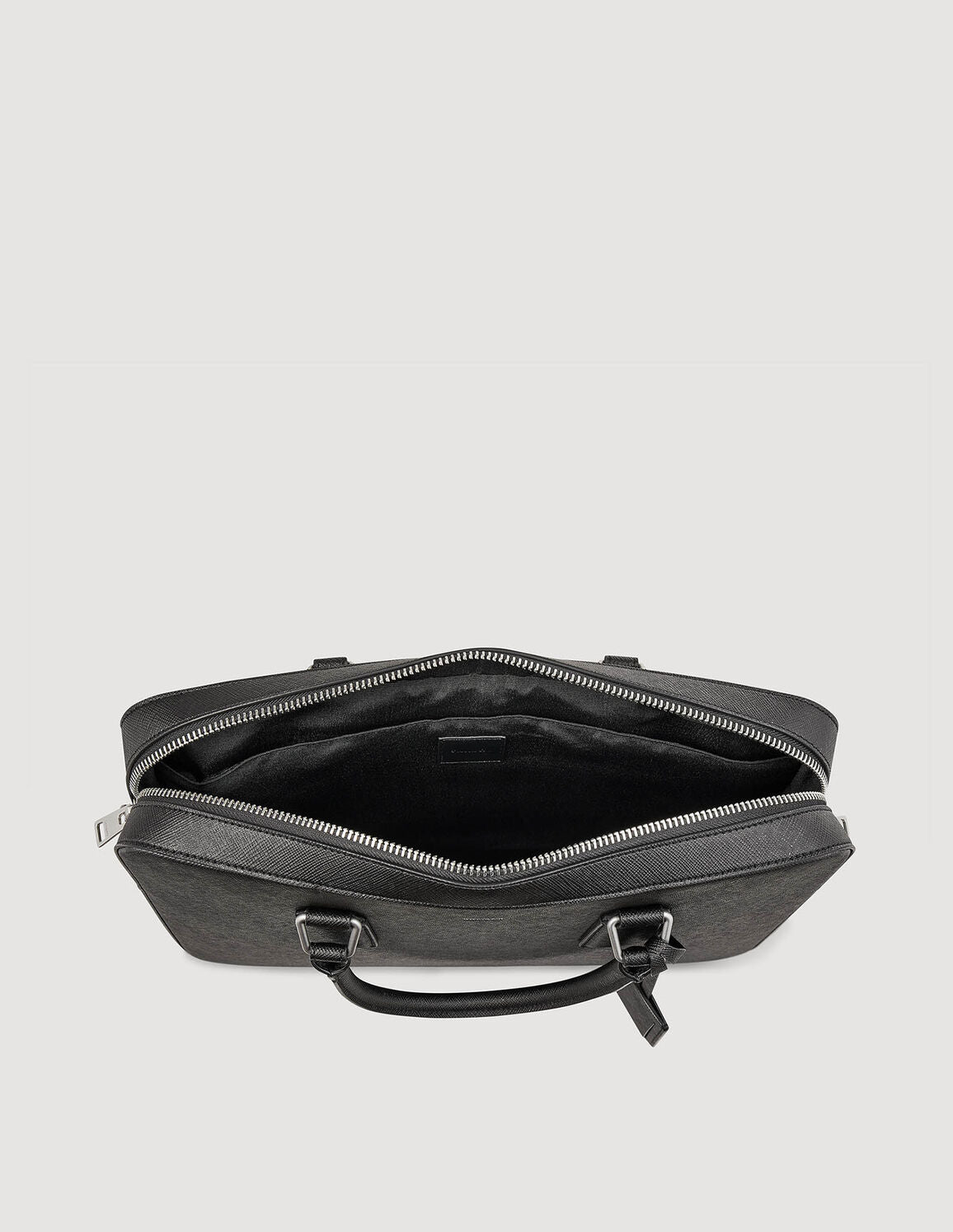 Briefcase In Certified Leather Black