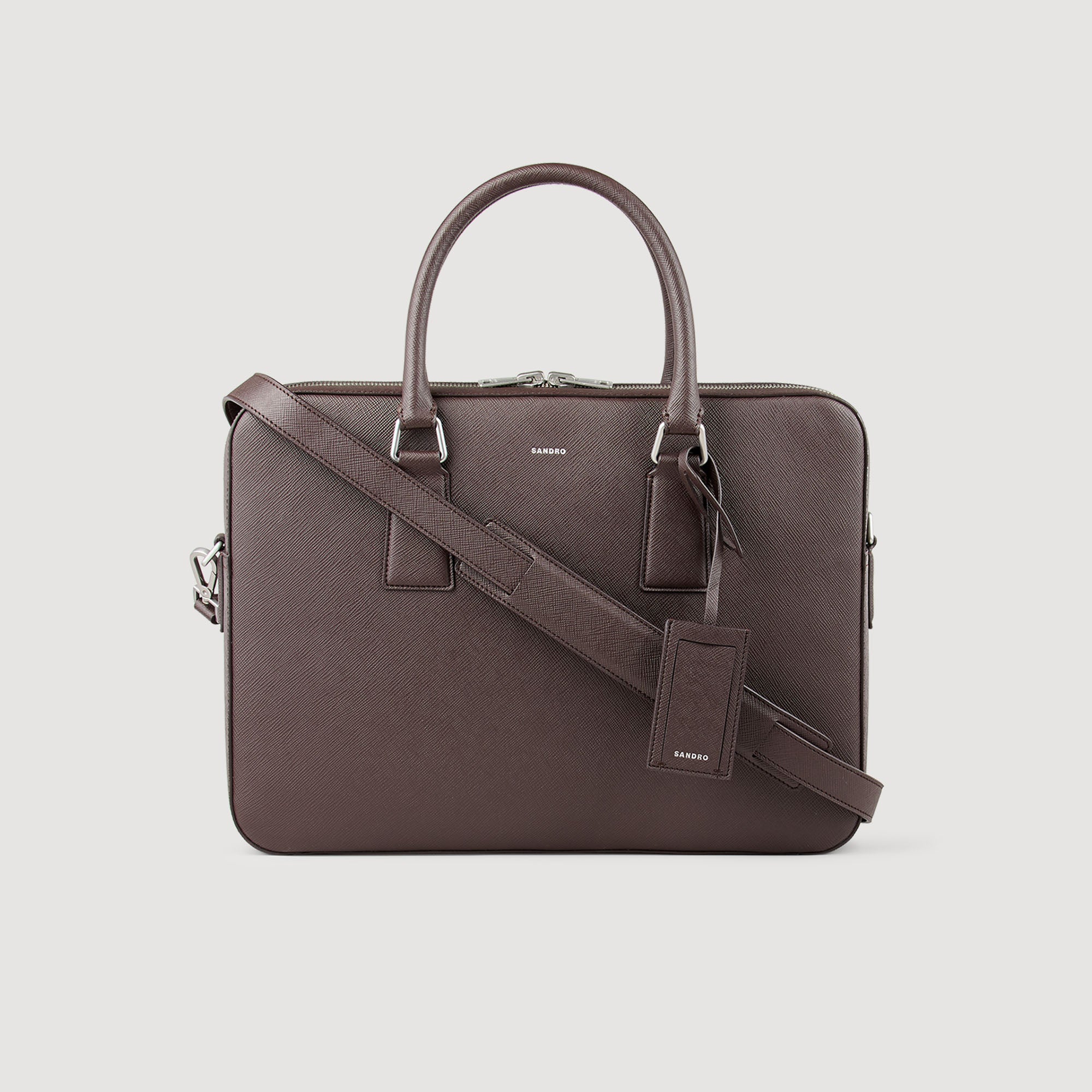 Synthetic Leather Briefcase Chocolate