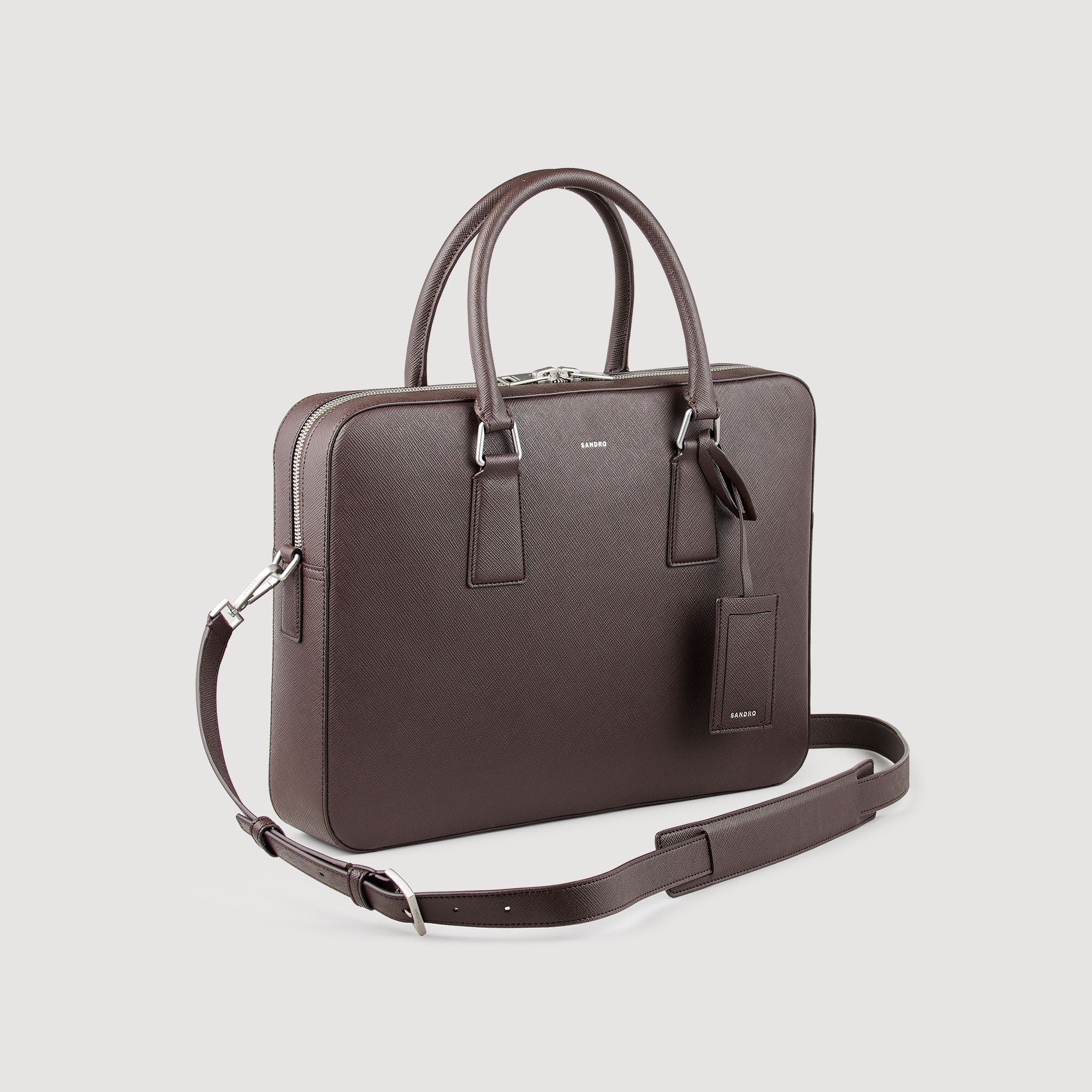 Synthetic Leather Briefcase Chocolate